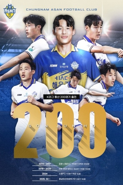 孫準浩完成K聯賽200場里程碑,貢獻26球34助