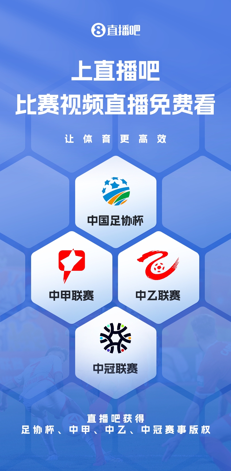  官宣！直播吧獲足協杯、中甲、中乙、中冠賽事版權，免費視頻直播