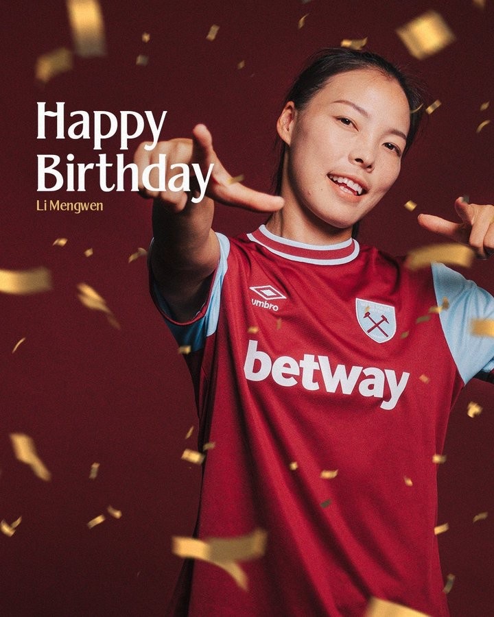  李夢雯30歲生日，西漢姆聯女足發布海報送上生日祝福